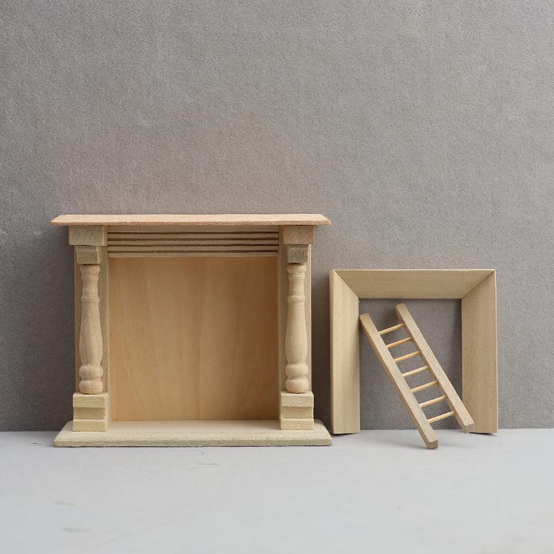 

1:12 мініатюрних лялькових будиночків DIY порожній лігніновий камін - Міні-меблі Іграшка для домашніх сцен