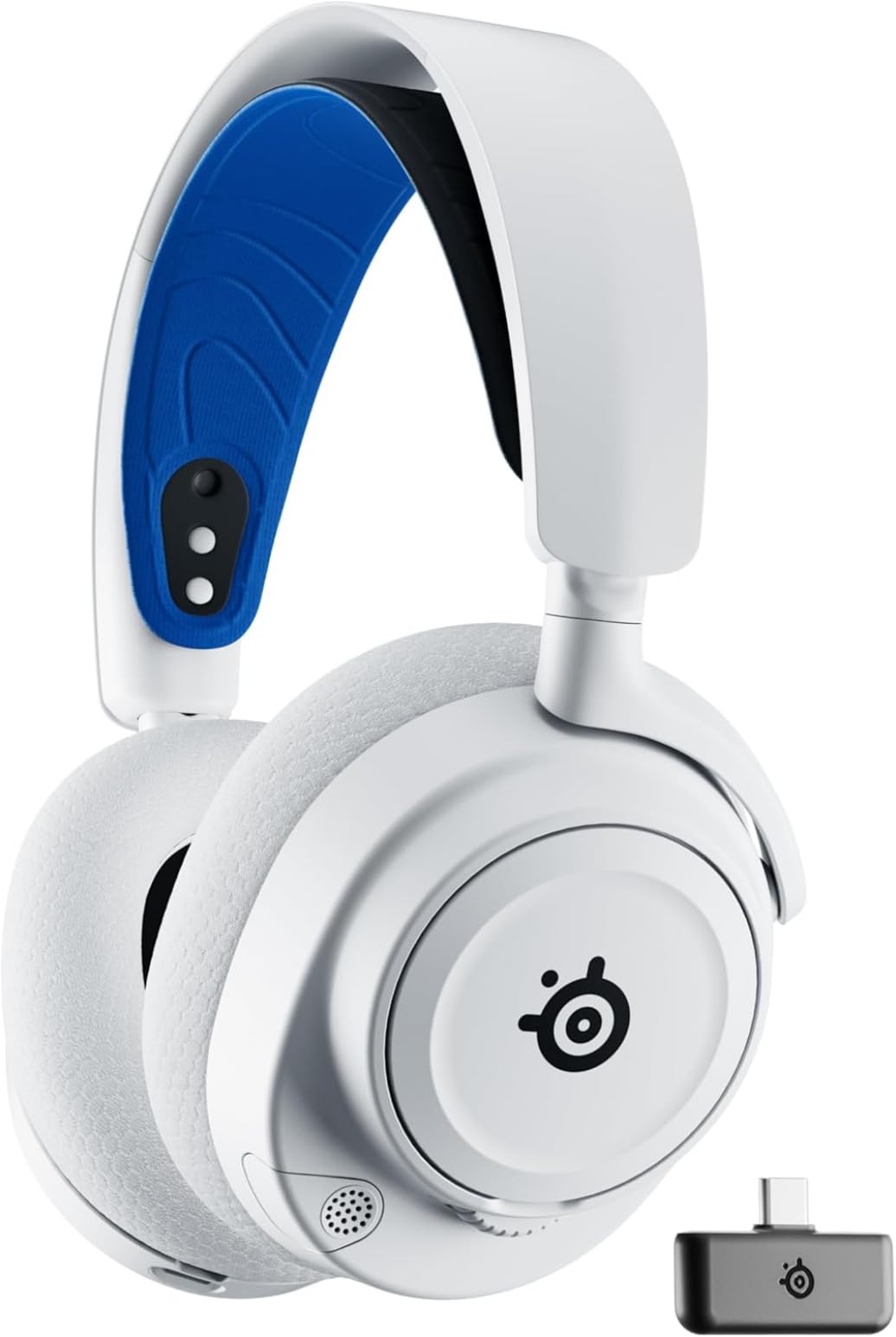 

SteelSeries Arctis Nova 7P Wireless Gaming Voice Simultaneous Game and Smartphone Compatible with AI Noise Spatial Adjustable 61561 White x Blue