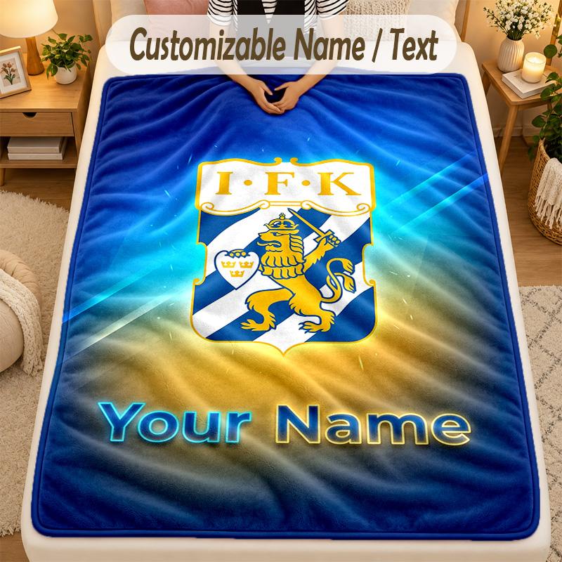 Flannel Blanketifk göteborg Custom Name Text Personalized Soft Warm Throw Blanket Home Decor Gift