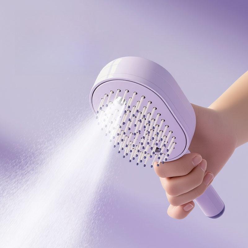 Spazzola Massaggiante Pettine 3 in 1 a Spruzzo d'Aria Elettrica Auto-Pulente Vapore Olio Essenziale Ricaricabile Spruzzatore Pettini Massaggianti per Cuoio Capelluto