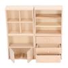 4 Pcs 1/12 Doll House Cabinet Set Simple Design Practical Lifelike Miniature Wooden Dollhouse