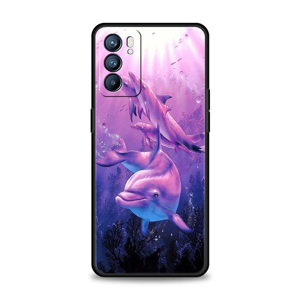 Ocean Animal Dolphin Phone Case For OPPO Find X5 A54 A53 A52 A9 2020 A16 A15 A95 A76 A74 A12 Reno7 SE Reno6 Pro Plus 5G Cover