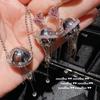 Vintage Heteluchtballon Hart Zirconia Ketting Kwastje Oorbellen Set Dames Franse Retro Stijl Sieraden