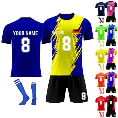 Personalisierte Shirts Kit Herren Mädchen mit Namen Nummer benutzerdefinierte Fußballtrikots für Jungen Trainingsanzug