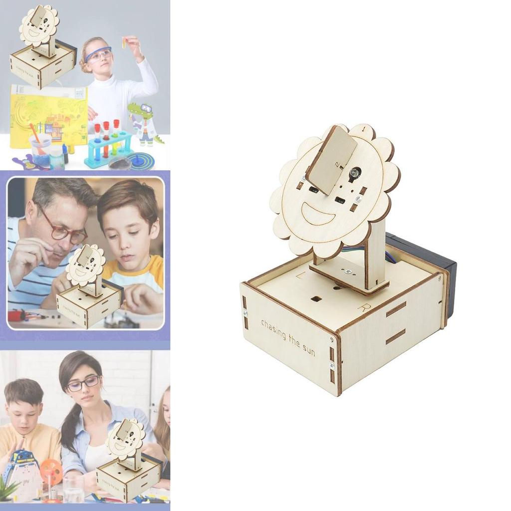 Steam Education Diy Wooden Light Tracking Sensor Material Kit For Children Programming Learning
