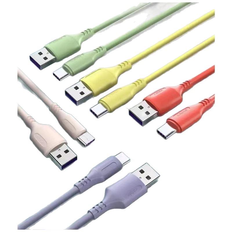 Macaron-Style Fast Charging Cable: Micro USB, Type-C & iPhone Compatible