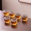 Transparent Heat-Resistant Glass Tea Cup with Hammer Pattern and Thumb Ring - Kung Fu Style