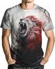 Mens Animal Lion 3D Printed T-Shirt Casual Short Sleeve Tee Shirt Oversized T Shirt Graphic T Shirts Anime Clothes