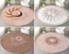 Sun Round Rug Spiritual Floor Carpet Moon Non Slip Circle Rugs Mystic Anti Slip Mat Solid Area Rugs Beige Rug For Living Room