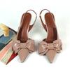 Mode 2025 Trendige Schleife Damen Stiletto Schuhe Elegant Hochzeit Braut Slingbacks Luxus Design Super High Heels Sandalen für Damen
