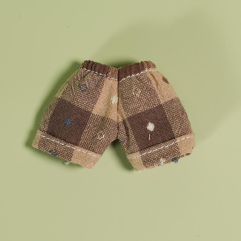 Handmade Ob11 Doll Pants Clothes Doll Grid Pattern Jeans Shorts Doll Accessories For Penny, Molly, Obitsu11,Gsc 1/12 Bjd Dolls