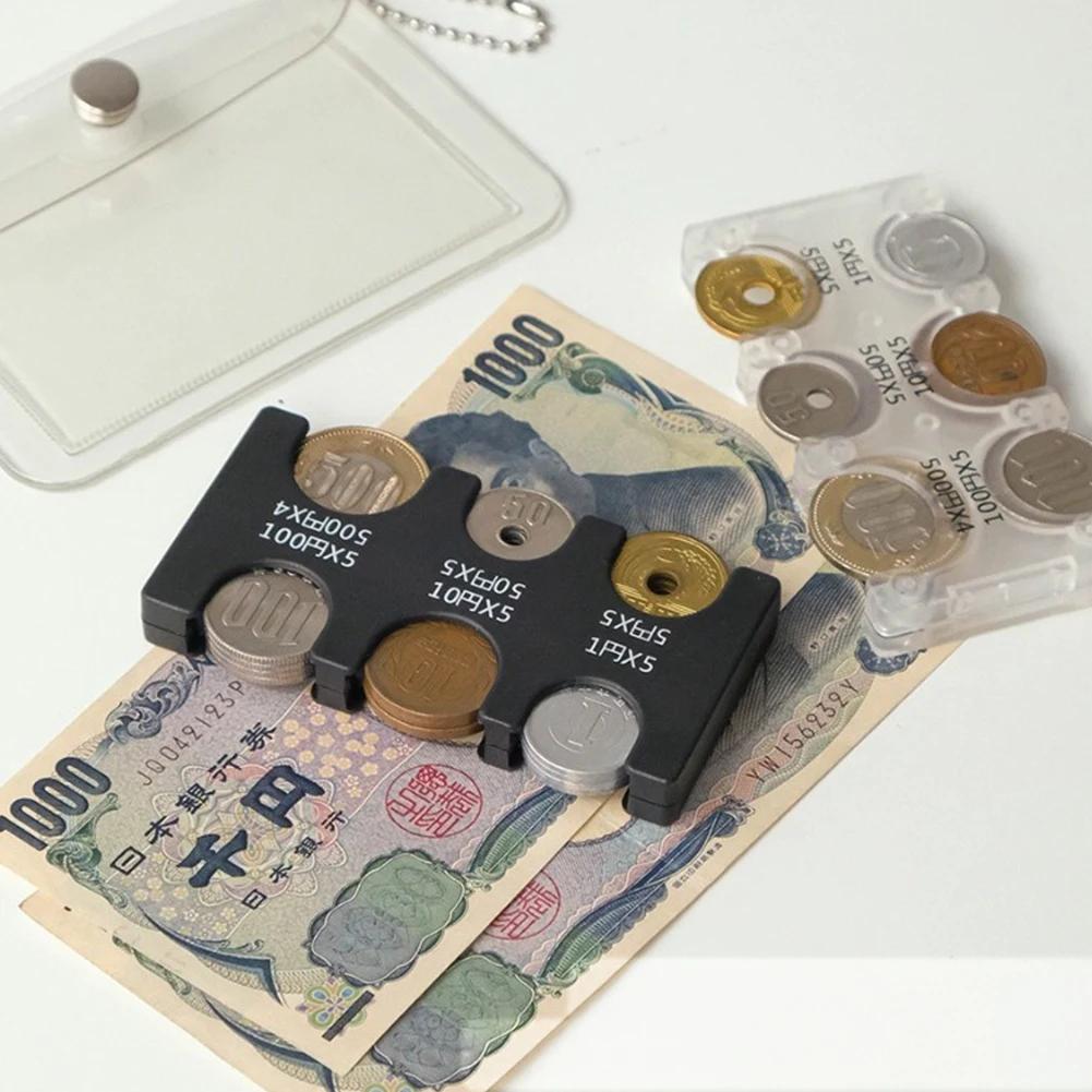 1Pc Mini Portable Coin Organizer, Portable Plastic Coin Holder, Multi-Slot Japanese & Korean Currency Storage, Money Management