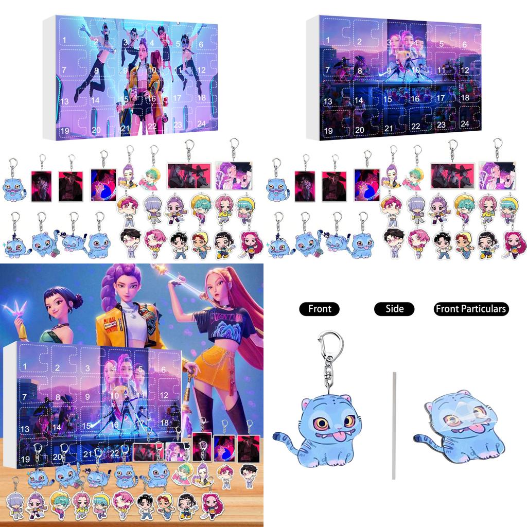 Kpop Dämonenjäger Weihnachtskalender Acryl Schlüsselanhänger Mit Hängendem Ornament Für Fans Und Sammler