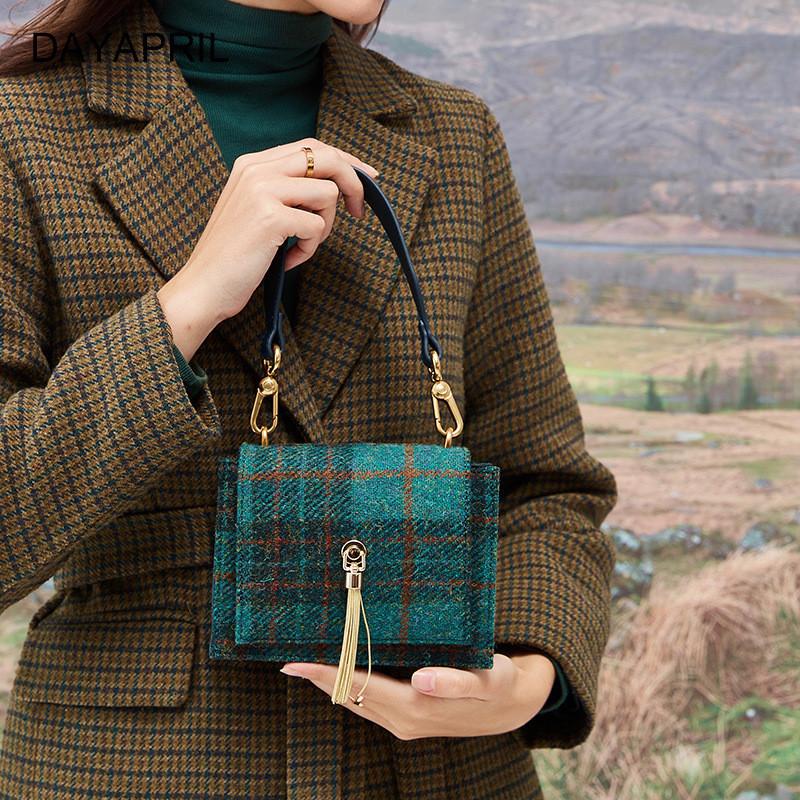 Stylish Harris Tweed Tote Bag For Women Large Capacity Everyday Shoulder Bag