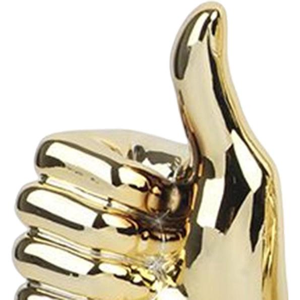 Hand Gesture Statue Modern Art Gesture Sculpture Table Statue Ornament for Home Office Living Room Table Decoration - Golden, Thumbs Up