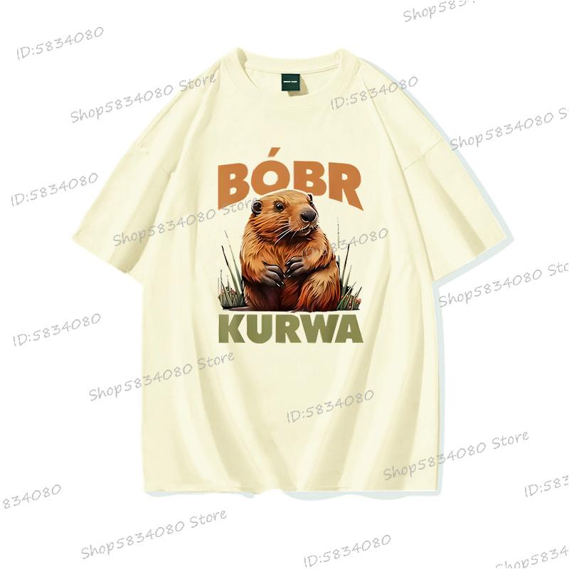 Cartoon Biber Kurwa T-Shirt Hohe Qualität 100% Baumwolle Kurzarm T-Shirts Kurwa Biber Unisex Mode Lässige T-Shirts Grafisch Bedruckt