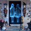 New Halloween door cover with cartoon pumpkin background cloth - high-end theme party decoration hanging cloth - custom order