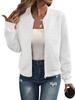 Autumn/Winter 2025 Solid Color Women's Zipper Jacket with Baseball Collar
