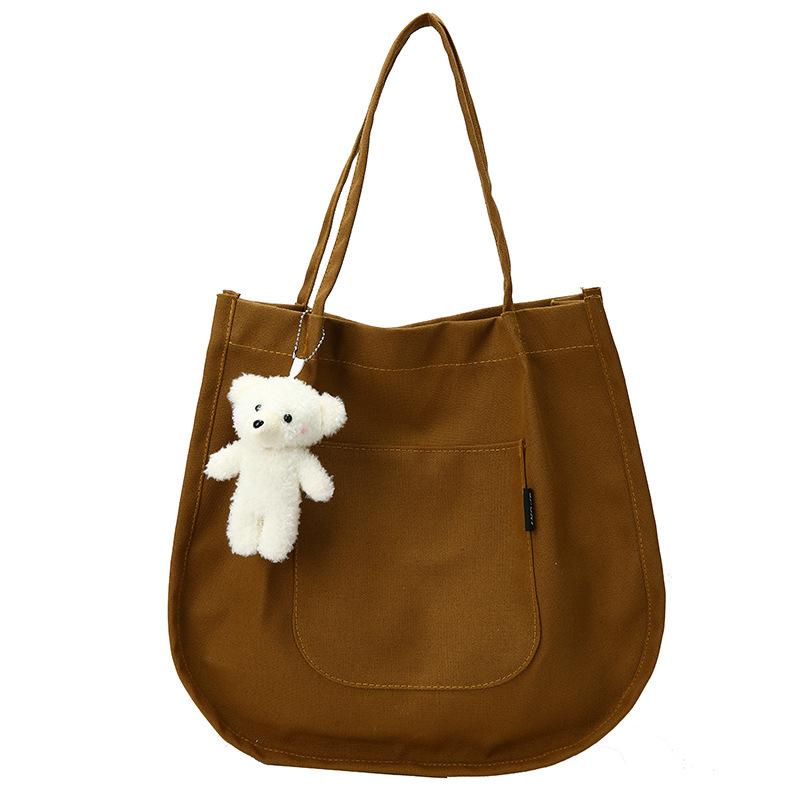 

Модная сумка большой вместимости женская 2025 новая трендовая осенне-зимняя ретро сумка-ведро с простой текстурой на одно плечо сумка-тоут коричневый