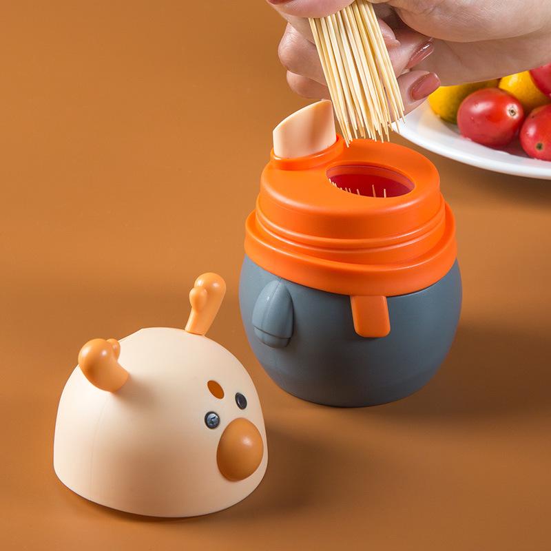 Automatic Cartoon Toothpick Holder - Cute Push-Pop Design