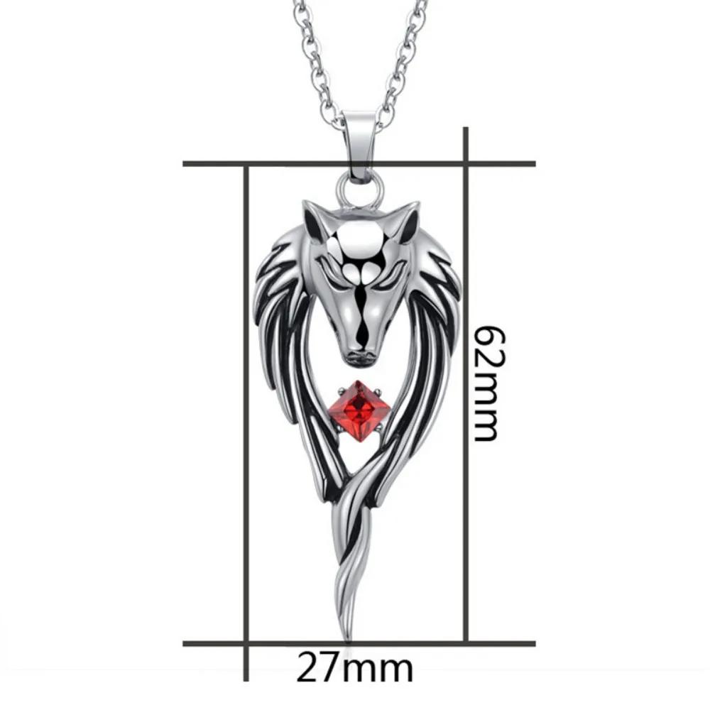 Fashion Simple Wolf Head Totem Necklace Pendant Fashion Creative Trend Bully Retro Street Party Niche Popular PendantAccessories