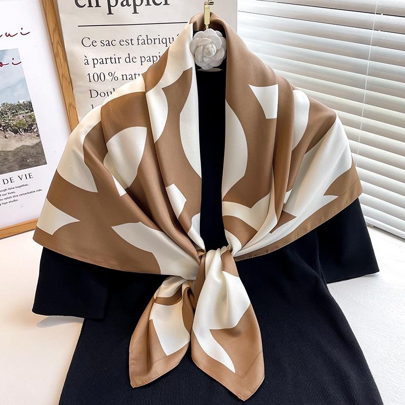 The Four Seasons Camellia Scarf Women's Luxury Design Scarf Silk Smooth Scarf Soft Muslim Headband Shawl Beach Sun Protection