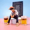 One Piece Anime Figure Toys Luffy Sitting Position Action PVC Figurine Model Collection Statue Doll Birthday Gifts For Kids