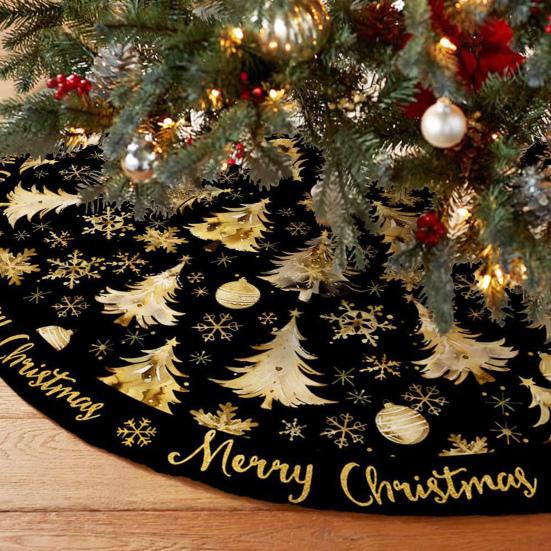 Christmas Tree Skirt Golden Christmas Tree Snowflake Pattern Holiday Tree Cover Versatile Indoor Outdoor Decoration
