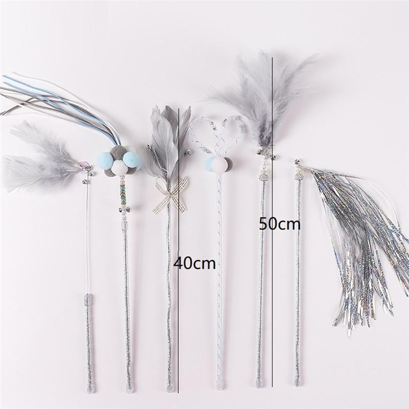 Good-Pet Cat Cat Teasing Stick Fairy Tale Cat Stick Ribbon Bite Cat Stick Bell Set Cat