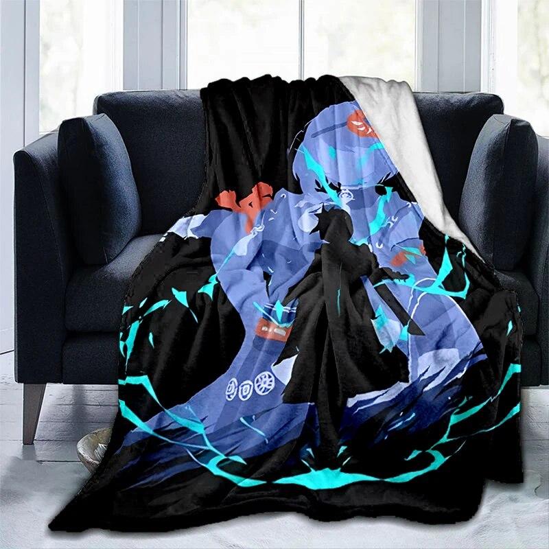 Popular Games Genshin Impact Printed Blanket Flannel Warmth Soft Plush Sofa Bed Throwing Blankets Plush Throwing Anime Blanket