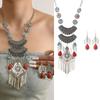 Exaggerated Ethnic Style Jewelry Set Imitation Turquoise Neck Jewelry  Women