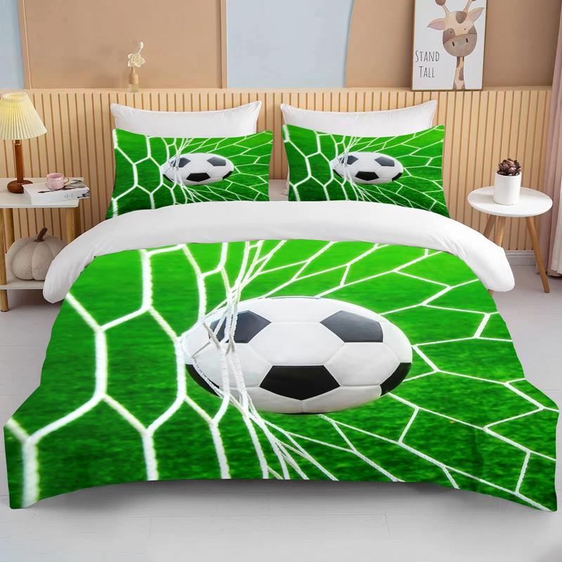 Cool Football Soccer 3D Bedding Set Duvet Cover Pillowcases Comforter Bed Linen Room Decor For Boys Gift Twin Queen King Size