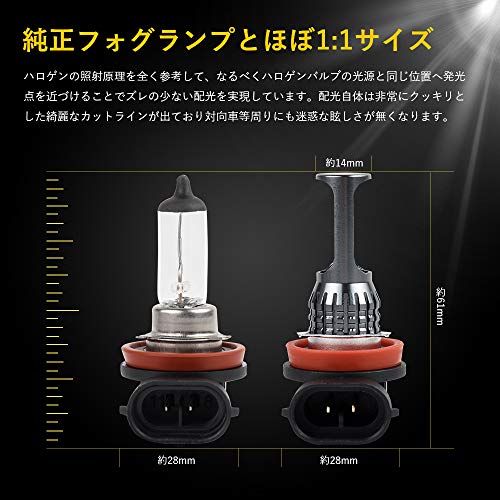 MAZERO Fog Lamp H8 H11 H16 LED Fog Lemon Yellow Yellow Lime Yellow 12V Car Bulb LED Bulb Fog Light LED Fog Lamp Fanless Integrated LED Bulb 2 Pie