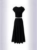2025 Summer European-American Casual Knit Crop Top & High Waist Midi Skirt Set
