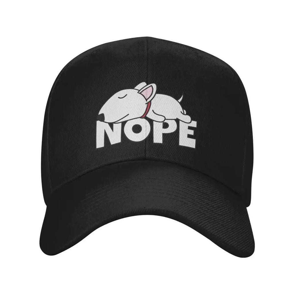 Personalized Cool Nope Bull Terrier Dog Baseball Cap Women Unisex Adjustable Adult Dad Hat Summer Sun Hat