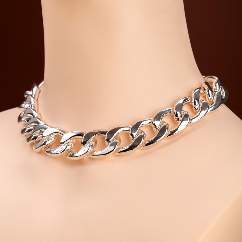 ZA Non-mainstream Hip-hop Punk Style Electroplating Platinum Trend with Creative Street Necklace Jewelry Short