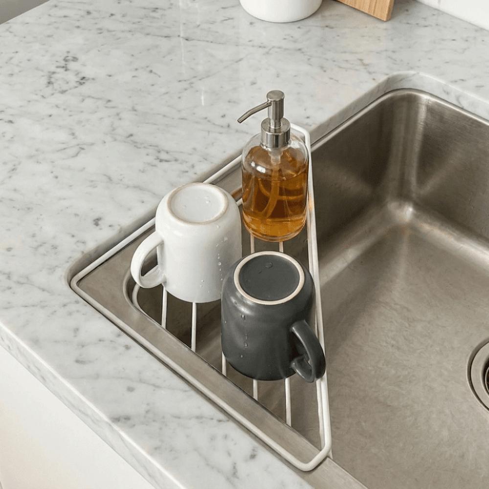 Anti-rust Sink Corner Rack Iron Dishcloth Sponge Stand Practical Sink Organizer  Laundry Room