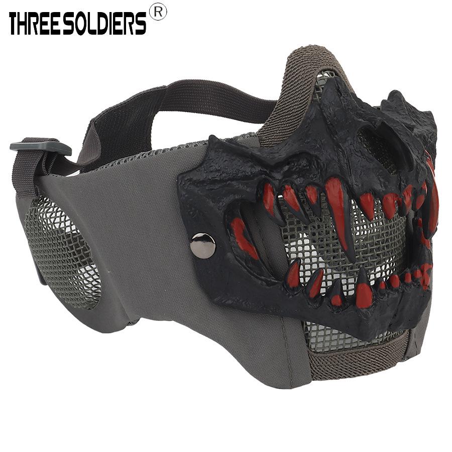 Fang Skull Mask with Ear Protection for Halloween and Outdoor Cycling