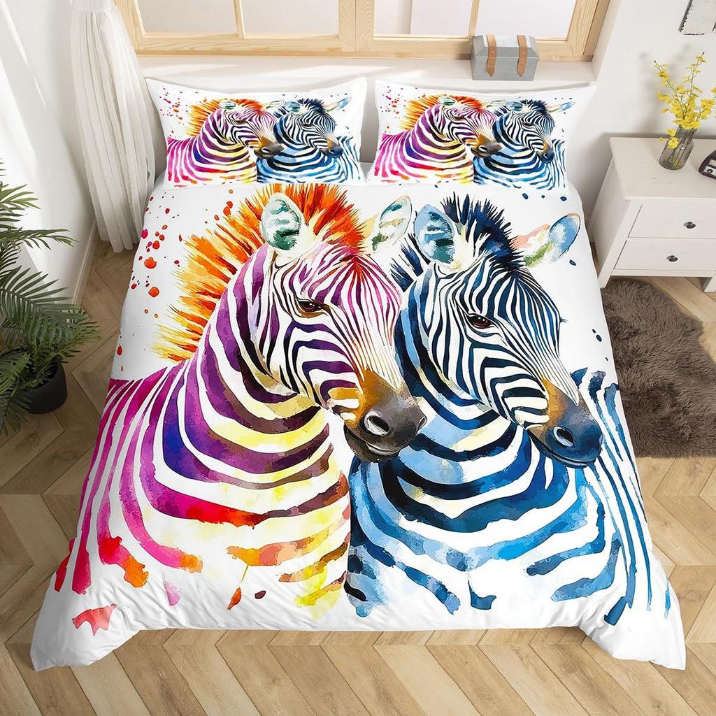 3D Zebra Digital Printing Duvet Set Bedding Set Three-Piece Set