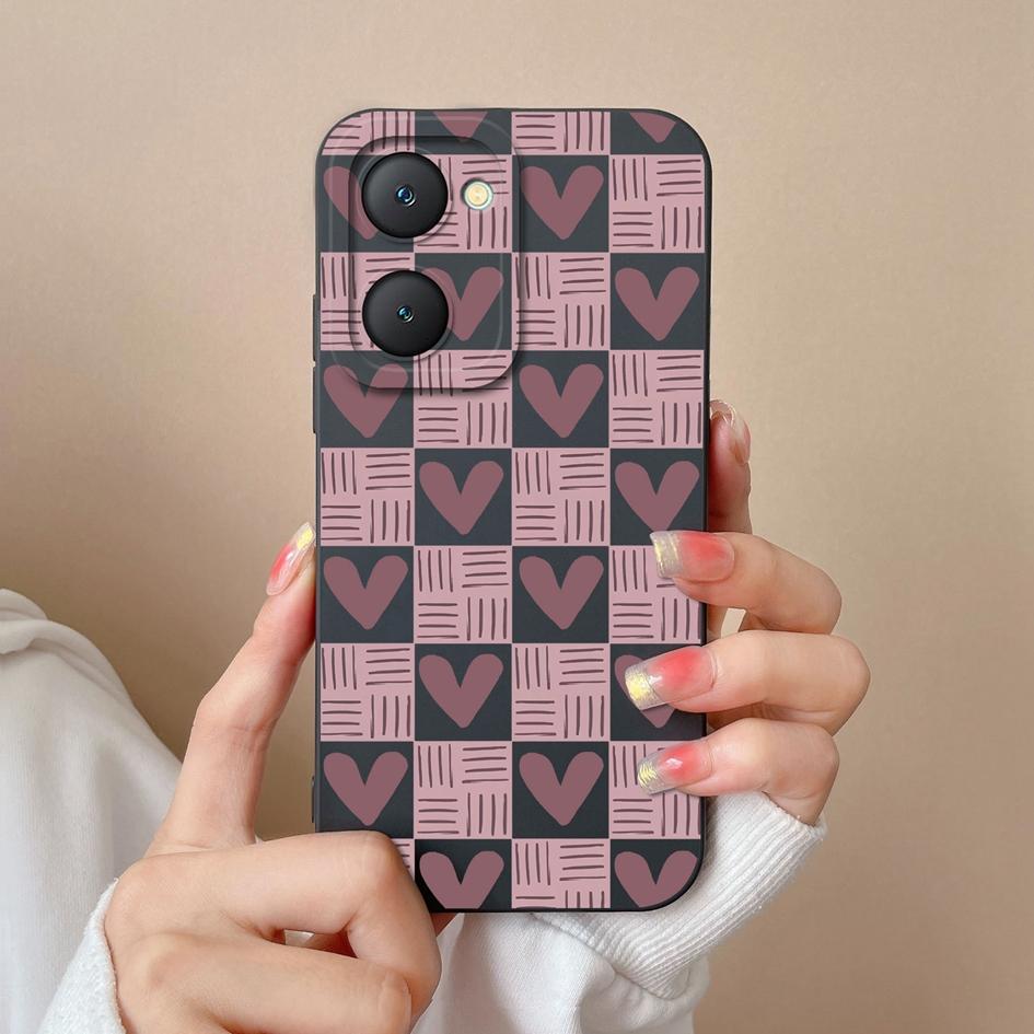 Cover Custodia Antiurto Per Vivo Y03 Y17S Y19S Y27 Y28 Y36 Y38 Y78 Plus T3 T3X 4G 5G Motivo Floreale Piccolo Silicone Morbido Protezione Fotocamera Per Vivo Capas