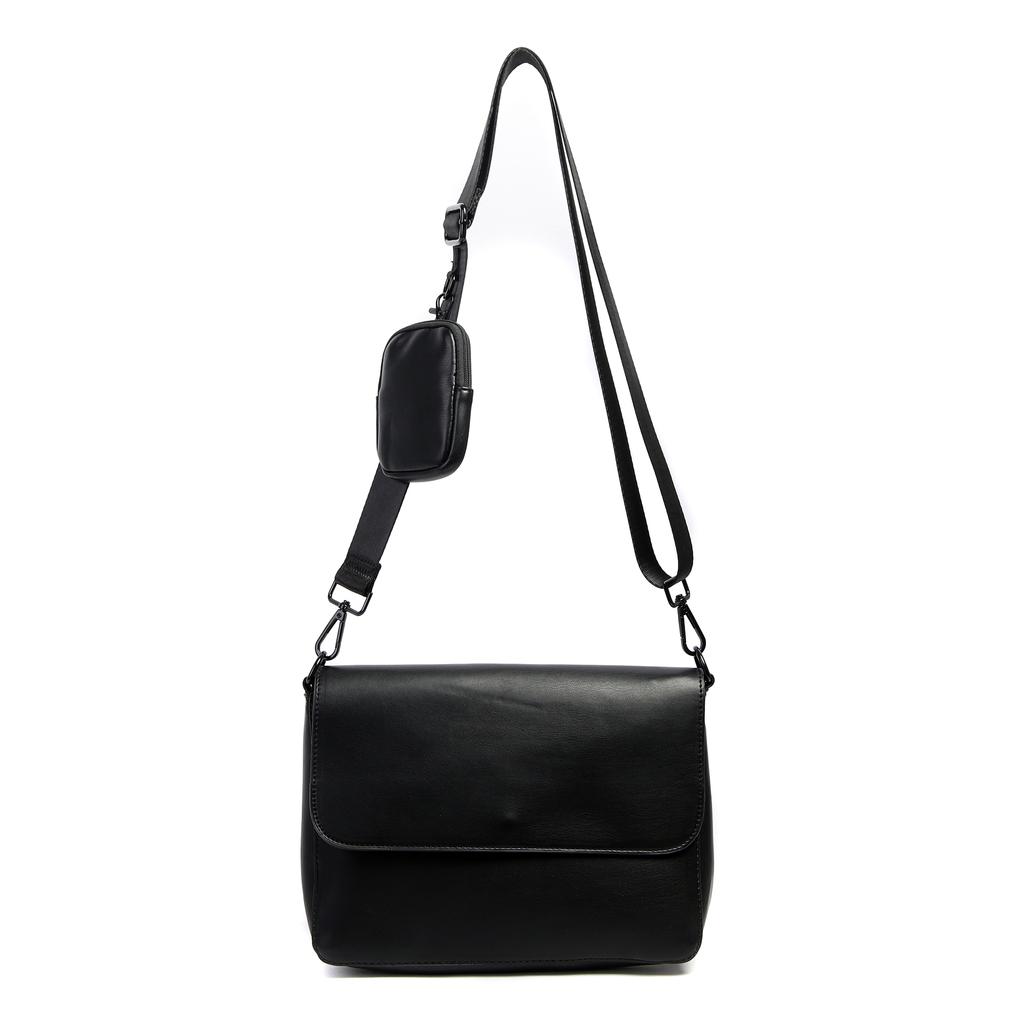 Bymoss Keyring Leather Mini Crossbody Bag 2 - Black