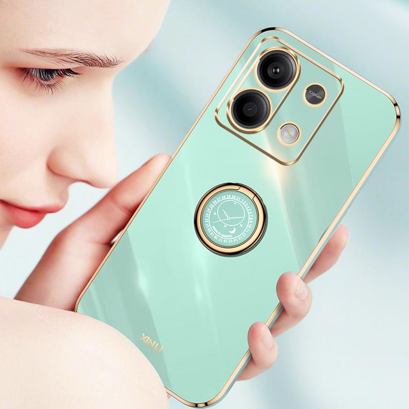 XINLI For Xiaomi Redmi Note 13 Pro 4G/Poco M6 Pro 4G Case Electroplating TPU Cover with Kickstand