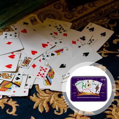 Pětikorunová karetní hra Rummy ve stylu sběratelského cínu Odolný materiál Fair Zábavná 45minutová hra na párty