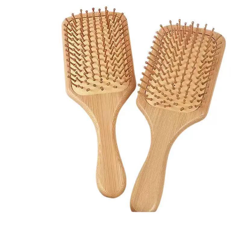 Natural Bamboo Large Massage Comb - Anti-static, Smooth Hair Air Cushion Comb with Custom Logo Option