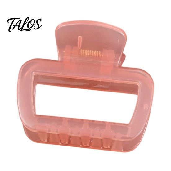 Anti-slip Hair Claw Hollow Square Design Claw, Semi-Transparent Back Head Shark Half-up Clip with Anti-Slip Teeth And Thick Elastic Spring for
