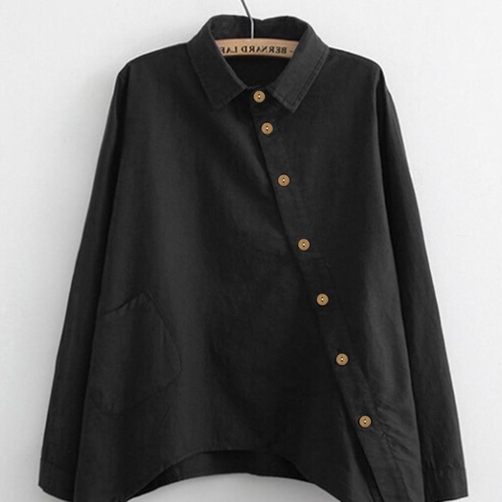 Women Casual Fashion Solid Color Long Sleeve Shirts