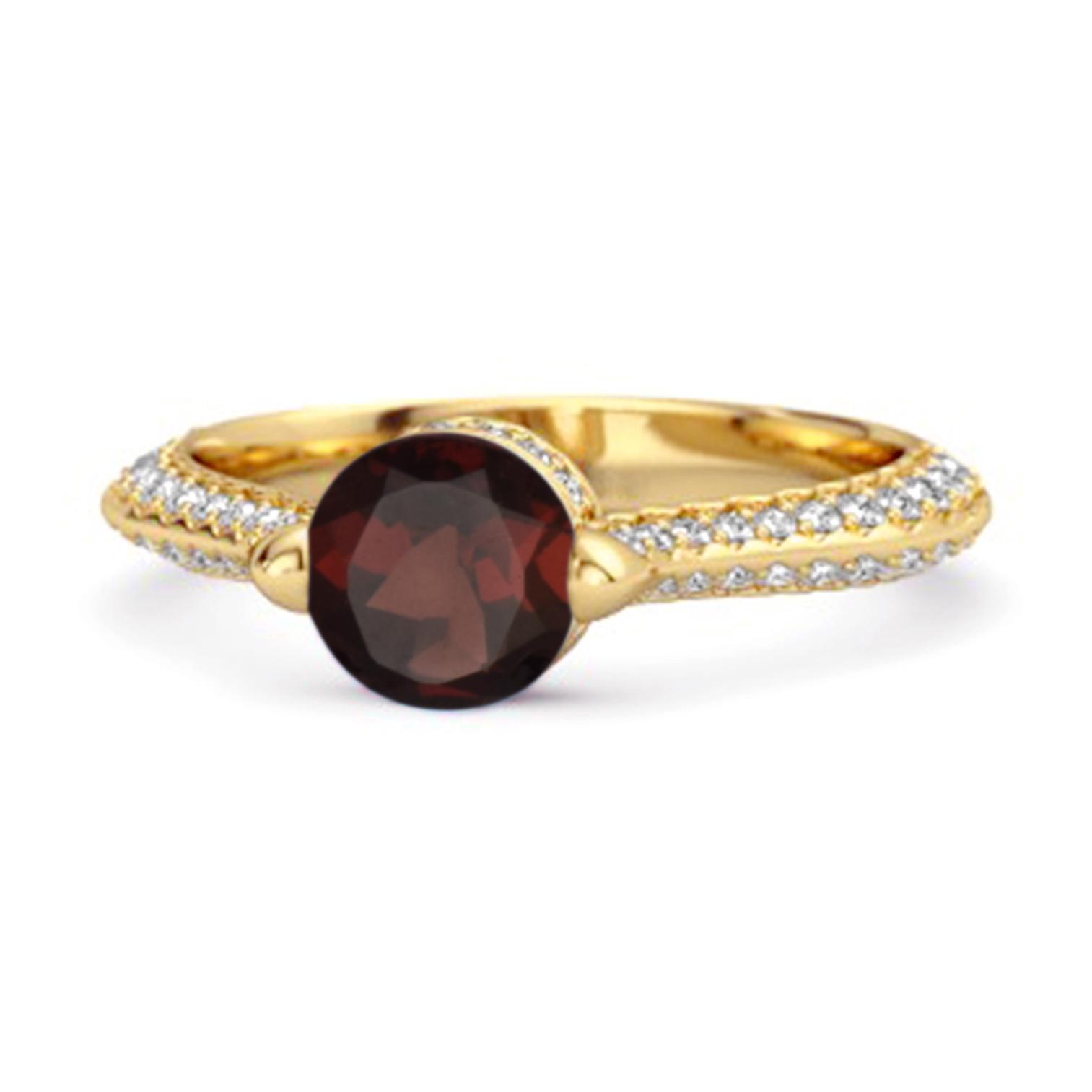 Garnet pave Split Band Ring - 925 Sterling Silver Gold Vermeil 11