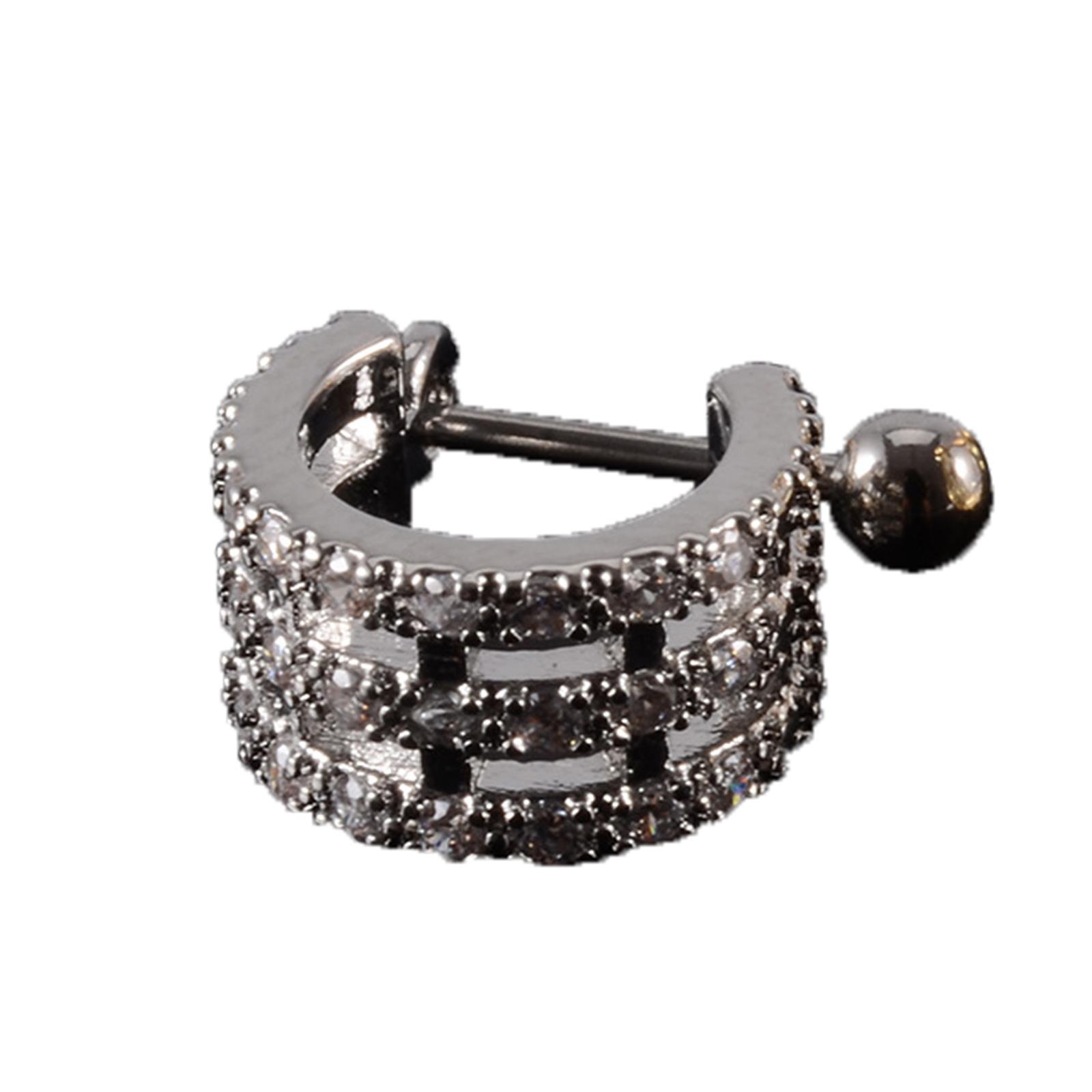 

Серьги из нержавеющей стали, Серьги с микроинкрустацией, Циркониевые пусеты для мягких мочек, Украшения для пирсинга тела One Size серебряный