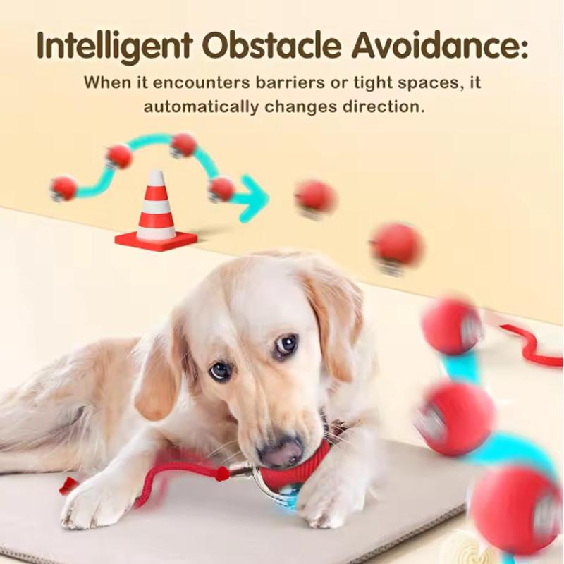 Samozadowolone zabawki dla kotów, które można gryźć, długotrwałe inteligentne piłki dla kotów automatycznie omijają zwierzęta dzięki sznurkom i skaczącym kulkom