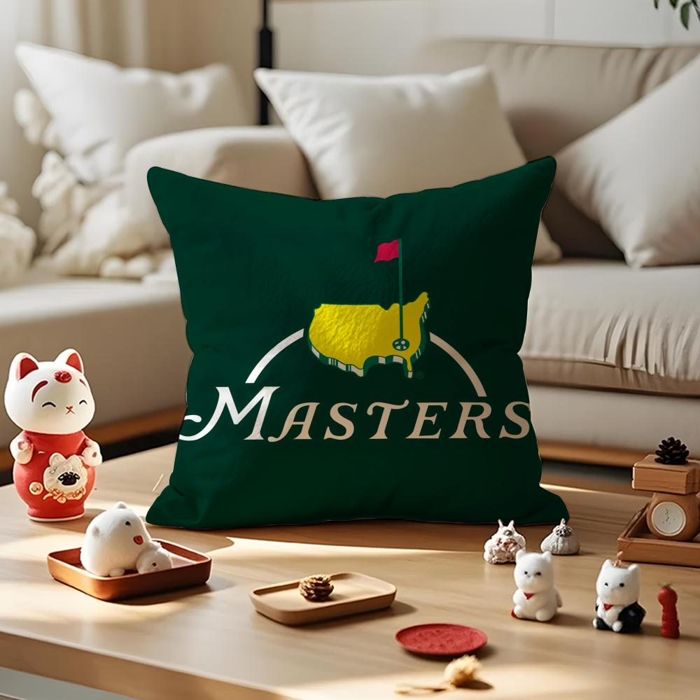 MMasters Golf Printing Pillow Case Antidustmite Pillowcase Invisible Zipper Silky Short Plush Sofa Cushion Cover